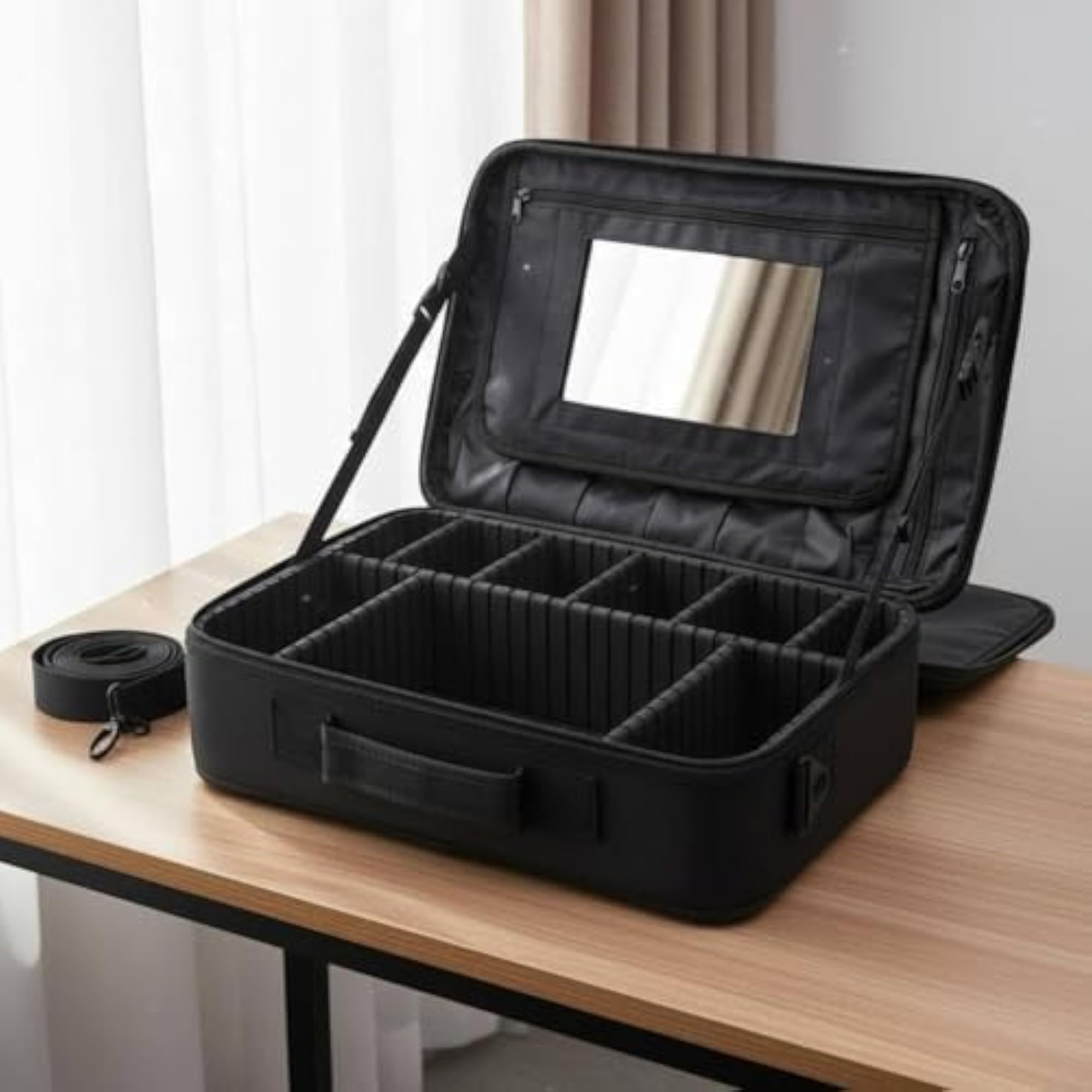 Large Capacity Professional Makeup Train Case, Multi-Layer Design
